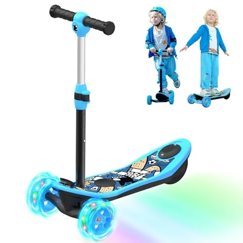 iScooter E-Scooter para niños de 3 a 8 años, 2 en 1 e-Step para niños con batería de 12 V 