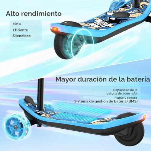 iScooter E-Scooter para niños de 3 a 8 años, 2 en 1 e-Step p
