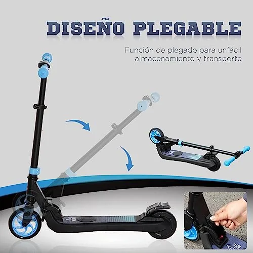 HOMCOM Patinete Eléctrico para Niños de +6 Años Scooter Eléc