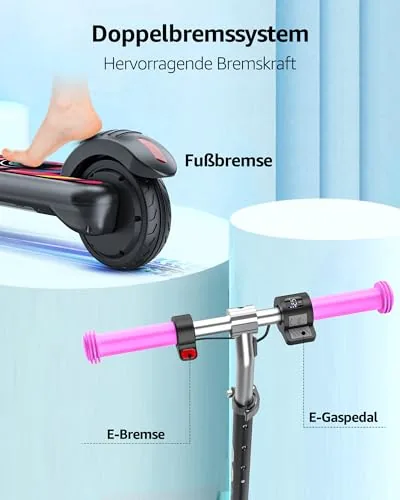 Gyroor Patinete eléctrico para niños de 6 a 12 años, Motor d