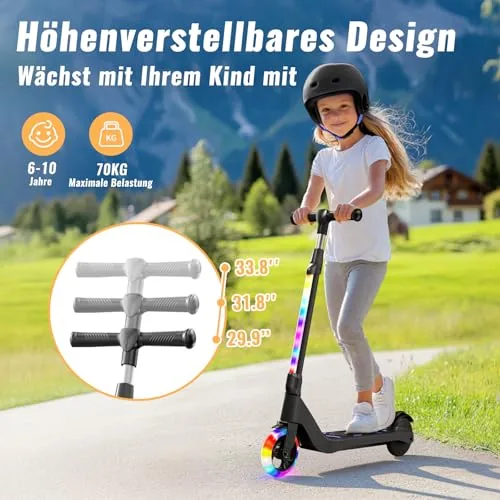 TST E - Patinete eléctrico para niños de 6 a 10 años, 5.3", 